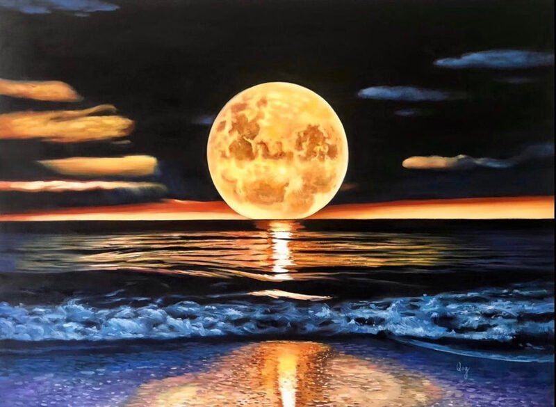 The Moon Kiss by Qing Wang (Sold)