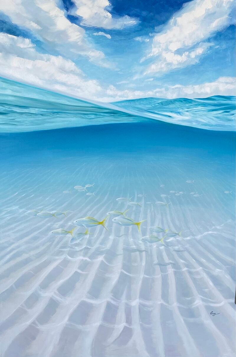 Underwater — 72″ × 48″ by Qing Wang (Sold)