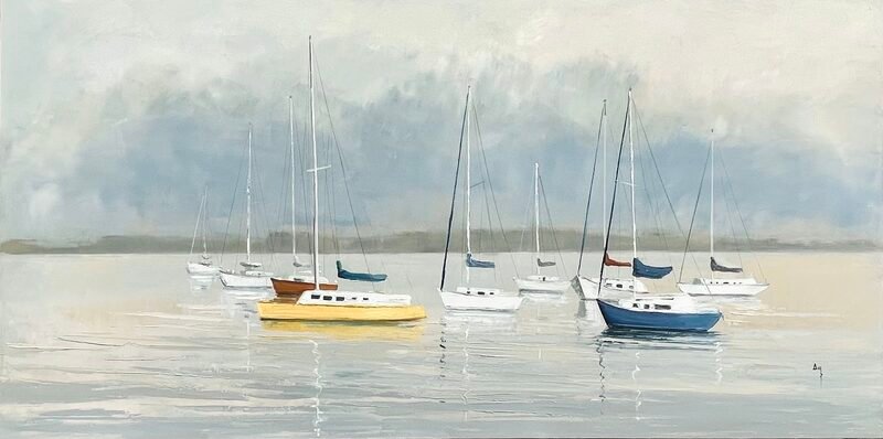 Bayfront — 36″ × 72″ by Qing Wang (Sold)
