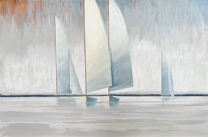 Beach — 40″ × 60″ by Qing Wang (Sold)