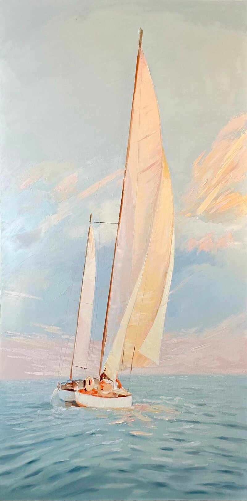 Breeze At Sunset — 60″ × 36″ by Qing Wang (Sold)