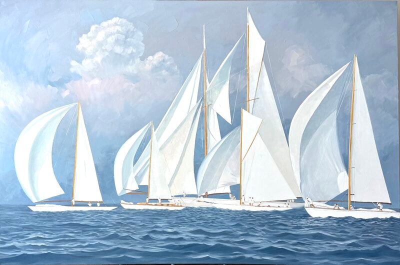 Holly Sails — 48″ × 72″ by Qing Wang (Sold)