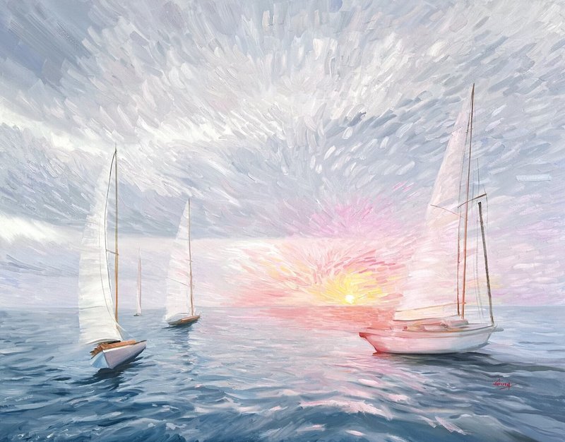 Into The Sun — 36″ × 48″ by Qing Wang (Sold)