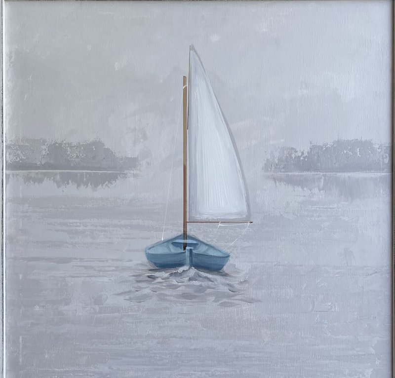 Little Sail — 20″ × 20″ by Qing Wang (Sold)