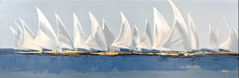 Navigate — 20″ × 60″ by Qing Wang (Sold)