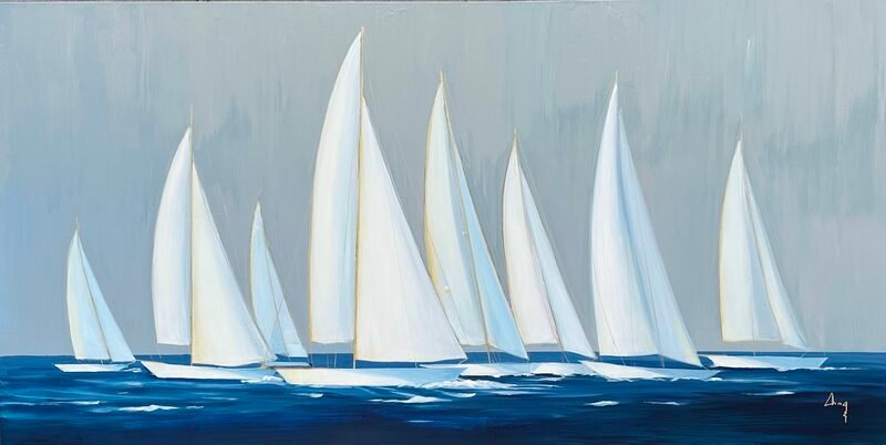 Navy Blue — 36″ × 60″ by Qing Wang (Sold)