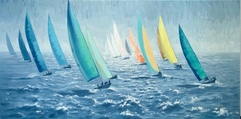 Regato — 30″ × 60″ by Qing Wang (Available)