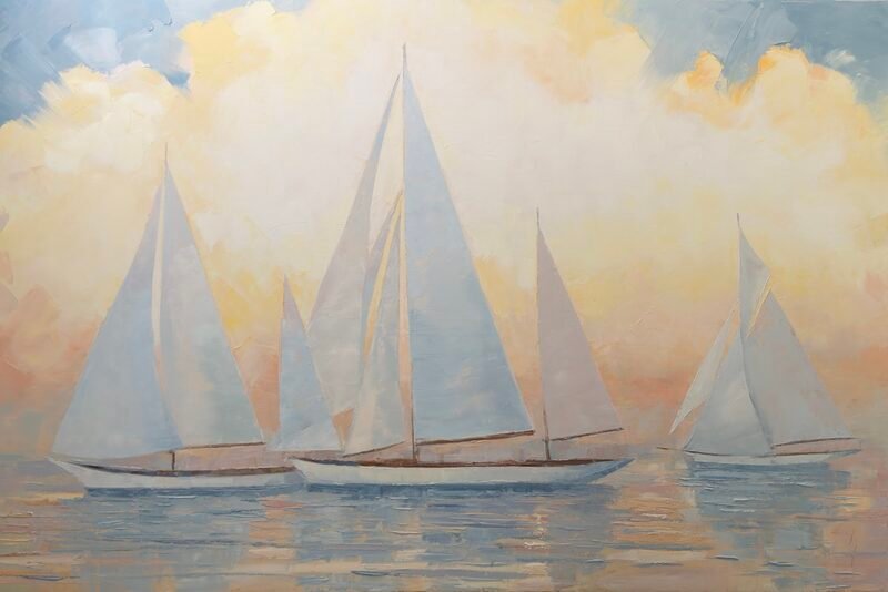 The Golden Time — 40″ × 60″ by Qing Wang (Available)