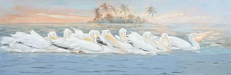 Angle Island — 20″ × 60″ by Qing Wang (Available)