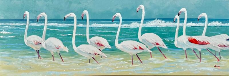 Happiness — 20″ × 60″ by Qing Wang (Sold)