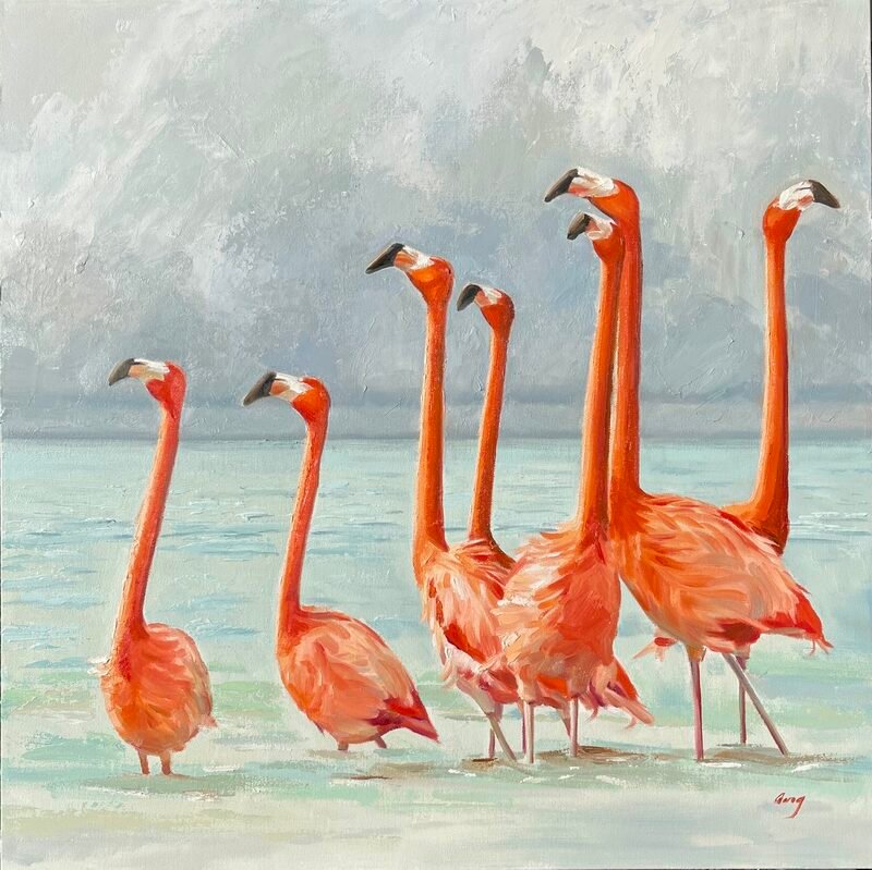Look Forward — 36″ × 36″ by Qing Wang (Sold)