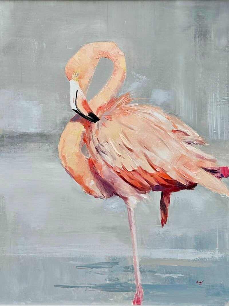 Pink 2 — 20″ × 26″ by Qing Wang (Sold)