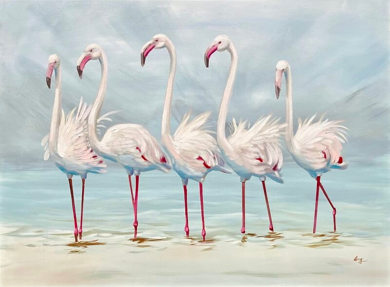 Snow — 30″ × 40″ by Qing Wang (Sold)