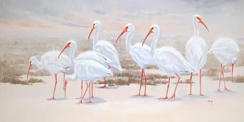 Sunset Abbier — 36″ × 72″ by Qing Wang (Sold)