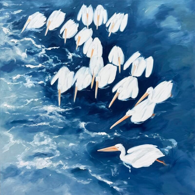 The Hunters — 48″ × 48″ by Qing Wang (Available)