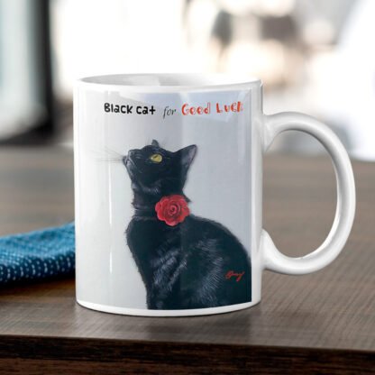 Black Cat for Good Luck Coffee Mug